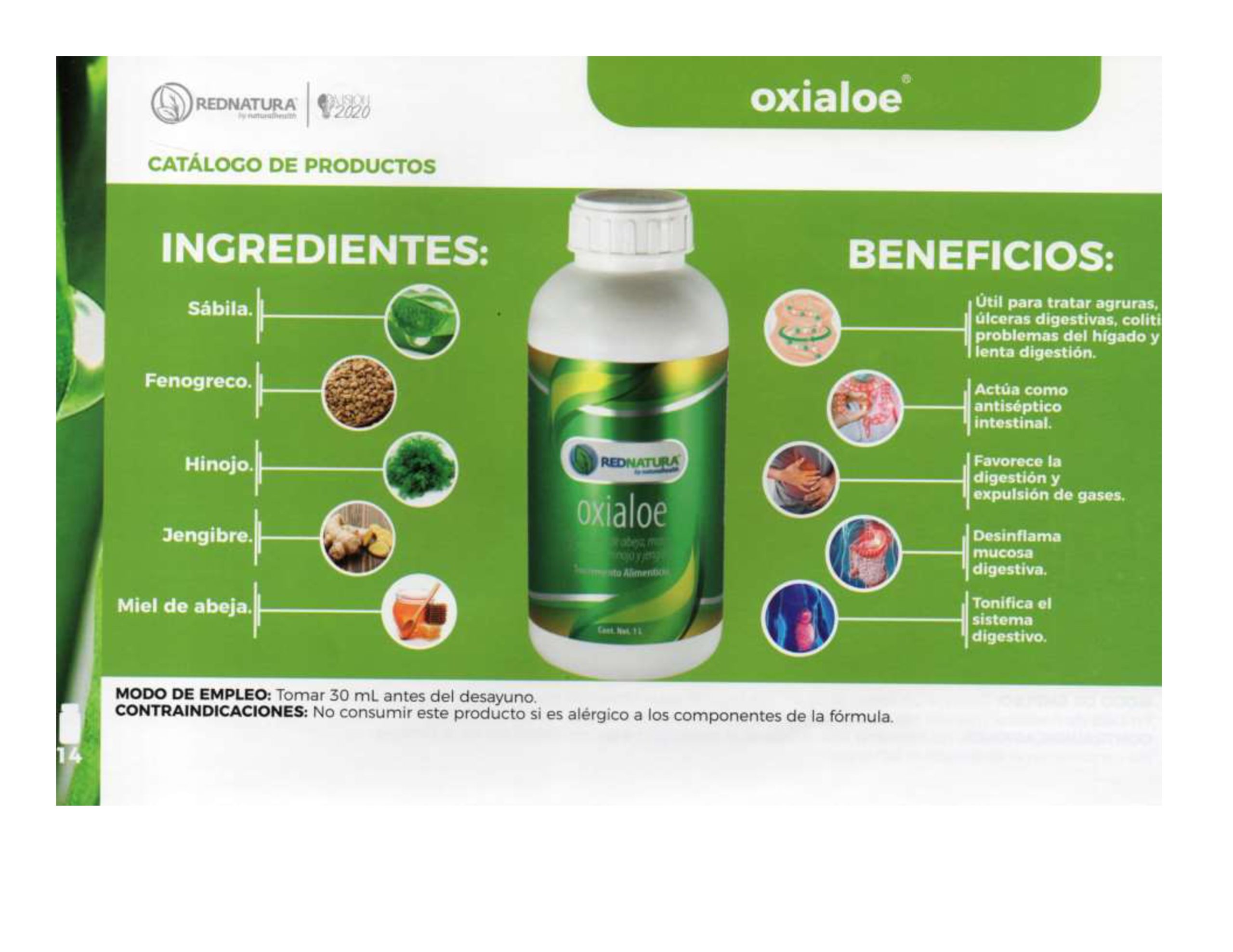 OXIALOE 1 litro Red Natura (digestión, gases) – Farmacia Homeopática MEDCOM  en Querétaro
